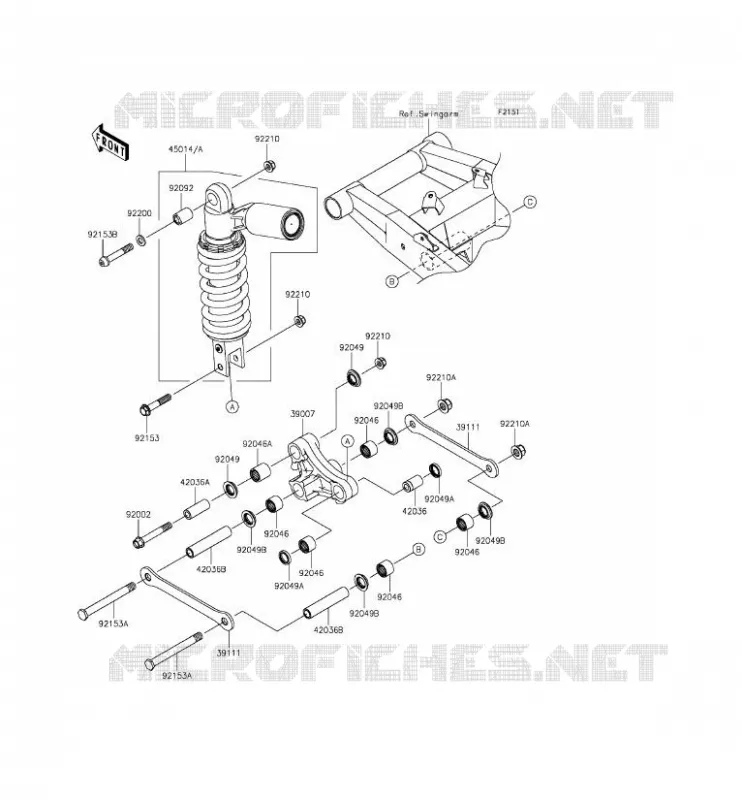 SUSPENSION/AMORTISSEUR Kawasaki MOTOS 800 2014 Z800 ABS  ZR800BEF