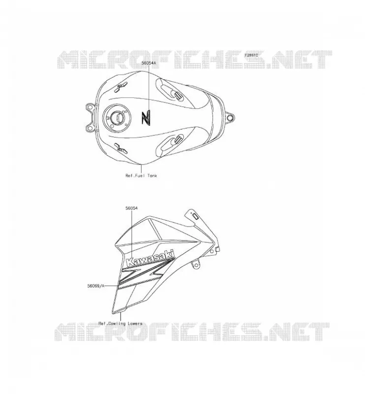 STICKER (NOIR) Kawasaki MOTOS 800 2014 Z800  ZR800CEF