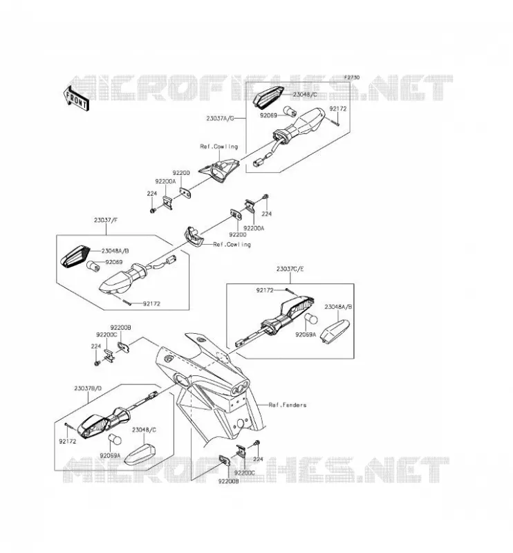 CLIGNOTANTS Kawasaki MOTOS 800 2014 Z800  ZR800CEF