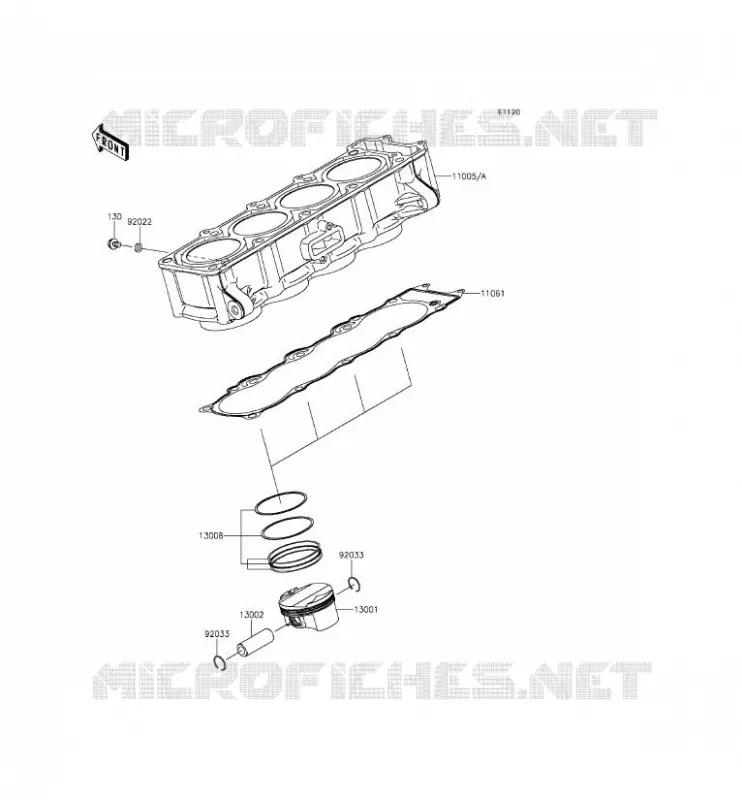 CYLINDRE/PISTON Kawasaki MOTOS 800 2013 Z800 ABS  ZR800DDS