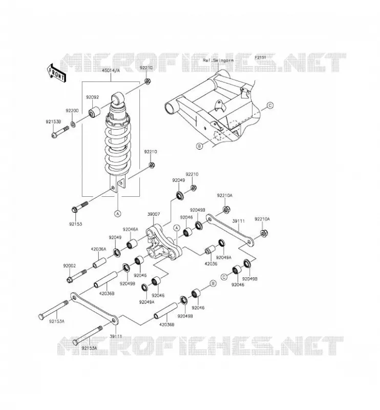 SUSPENSION/AMORTISSEUR Kawasaki MOTOS 800 2013 Z800 ABS  ZR800DDS
