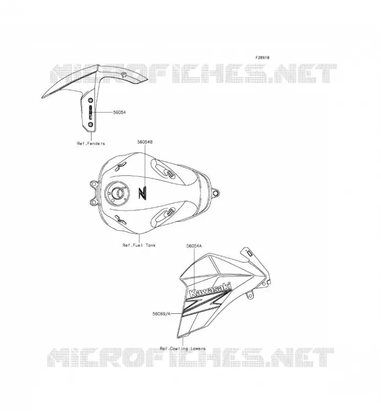 STICKER(GREEN) Kawasaki MOTOS 800 2014 Z800 ABS  ZR800DEF