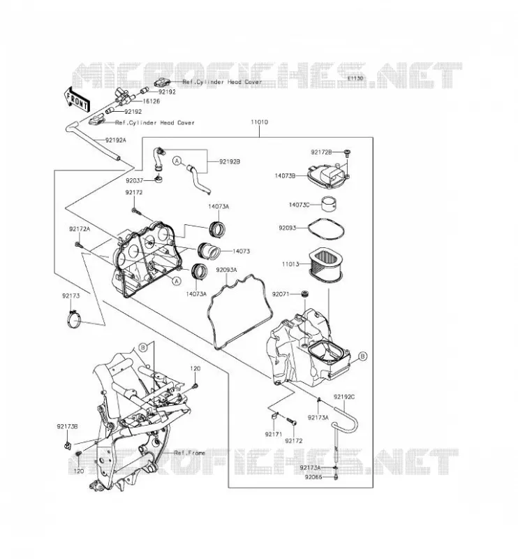 FILTRE A AIR Kawasaki MOTOS 800 2014 Z800 ABS  ZR800DEF