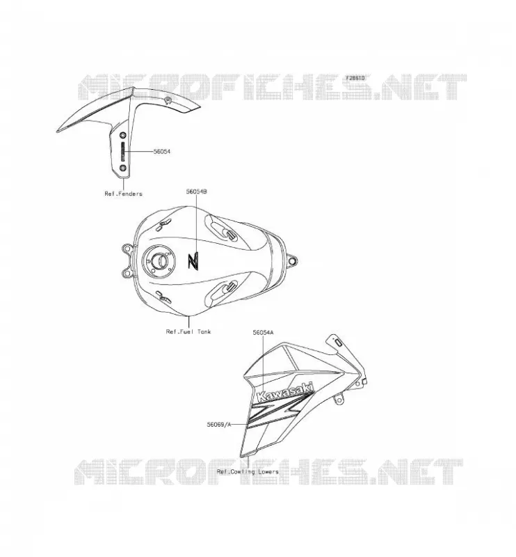 STICKER(WHITE) Kawasaki MOTOS 800 2014 Z800 ABS  ZR800DEF