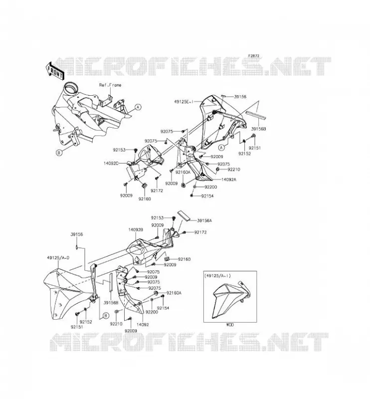 CARENAGE INFERIEUR Kawasaki MOTOS 800 2014 Z800 ABS  ZR800DEF
