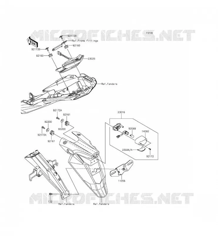 FEUX ARRI&Egrave;RE(S) Kawasaki MOTOS 800 2014 Z800 ABS  ZR800DEF