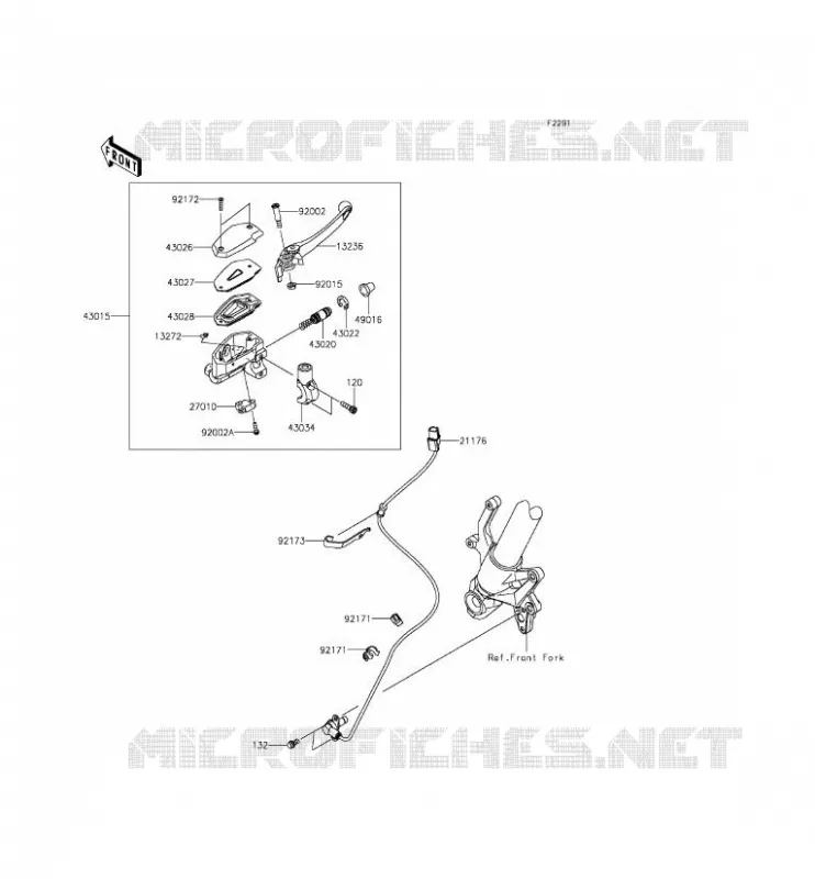 MAITRE CYLINDRE AV Kawasaki MOTOS 800 2014 Z800 ABS  ZR800DEF