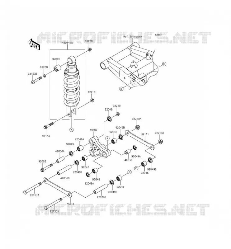 SUSPENSION/AMORTISSEUR Kawasaki MOTOS 800 2014 Z800 ABS  ZR800DEF