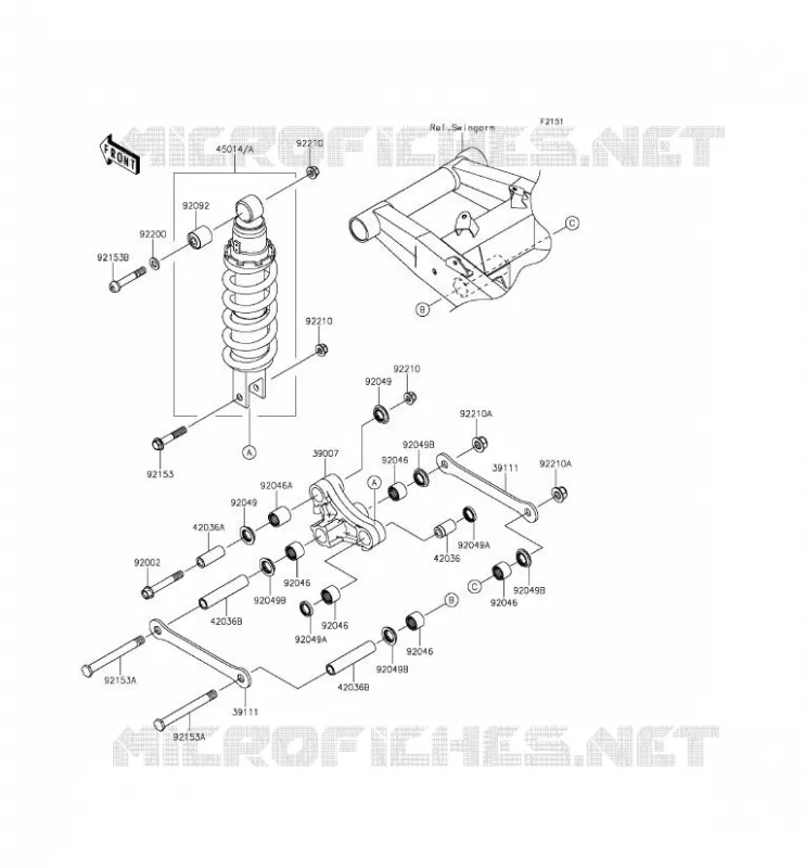 SUSPENSION/AMORTISSEUR Kawasaki MOTOS 800 2015 Z800 ABS  ZR800DFF