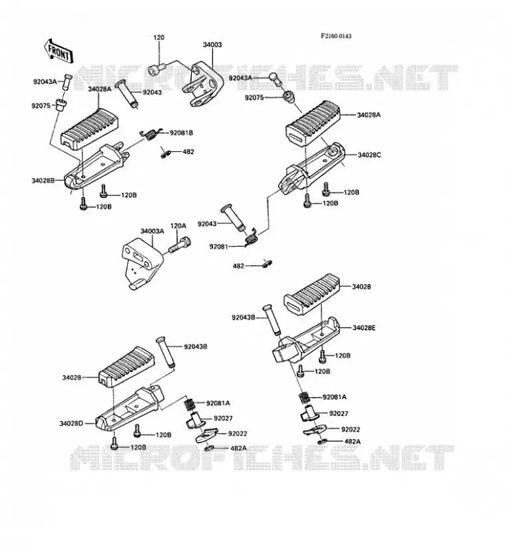 REPOSE PIED Kawasaki MOTOS 1000 1988 GPZ1000RX  ZX1000-A3