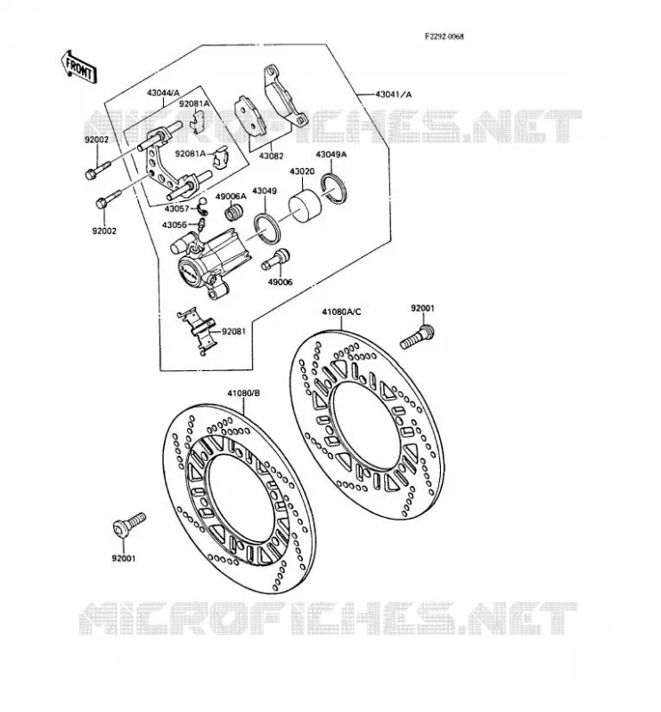FREIN AVANT Kawasaki MOTOS 1000 1988 GPZ1000RX  ZX1000-A3A