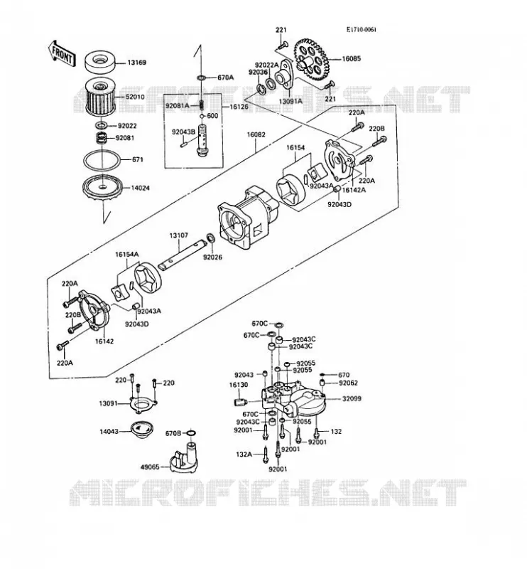 POMPE A HUILE Kawasaki MOTOS 1000 1988 GPZ1000RX  ZX1000-A3A