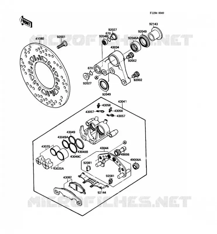 FREIN ARRIERE Kawasaki MOTOS 1000 1988 ZX-10  ZX1000-B1