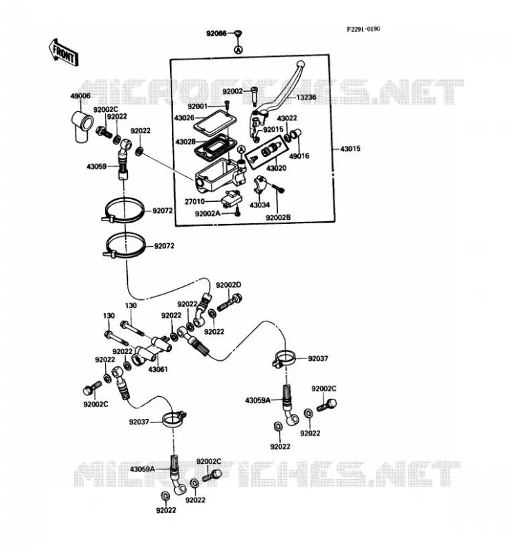 MAITRE CYLINDRE AV Kawasaki MOTOS 1000 1988 ZX-10  ZX1000-B1