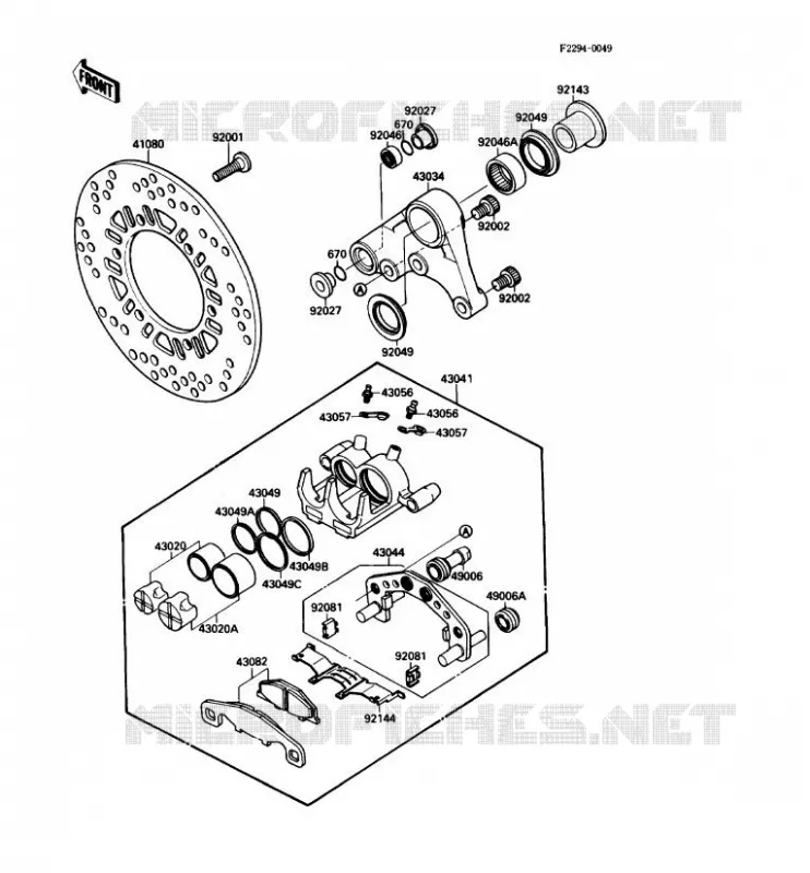 FREIN ARRIERE Kawasaki MOTOS 1000 1989 ZX-10  ZX1000-B2