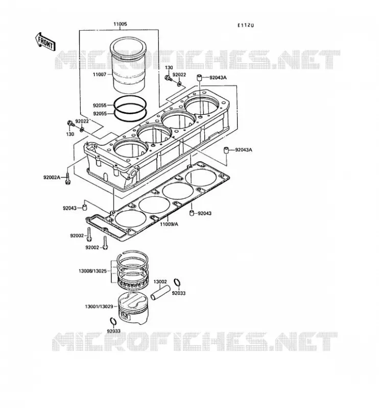 CYLINDRE/PISTON Kawasaki MOTOS 1000 1989 ZX-10  ZX1000-B2