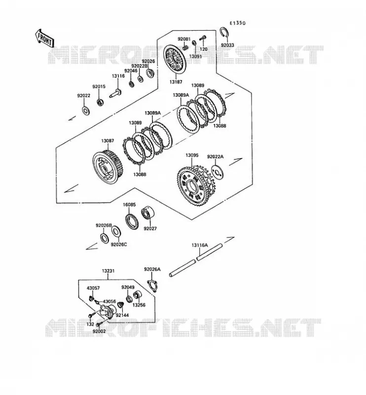 EMBRAYAGE Kawasaki MOTOS 1000 1989 ZX-10  ZX1000-B2