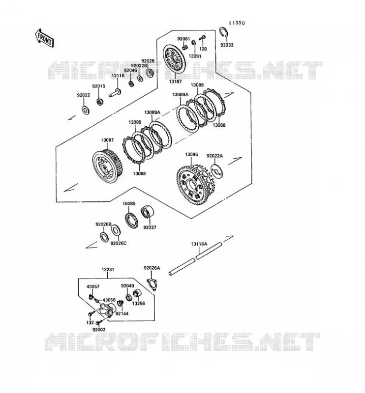 EMBRAYAGE Kawasaki MOTOS 1000 1989 ZX-10  ZX1000-B2