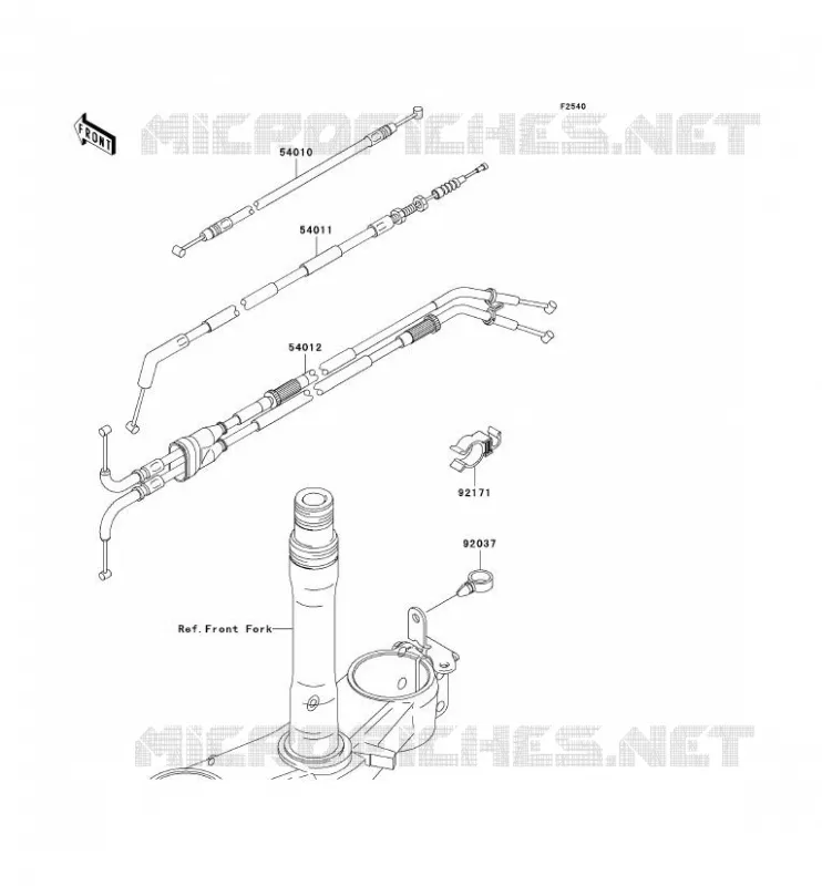 CABLES Kawasaki MOTOS 1000 2004 NINJA ZX-10R  ZX1000-C1