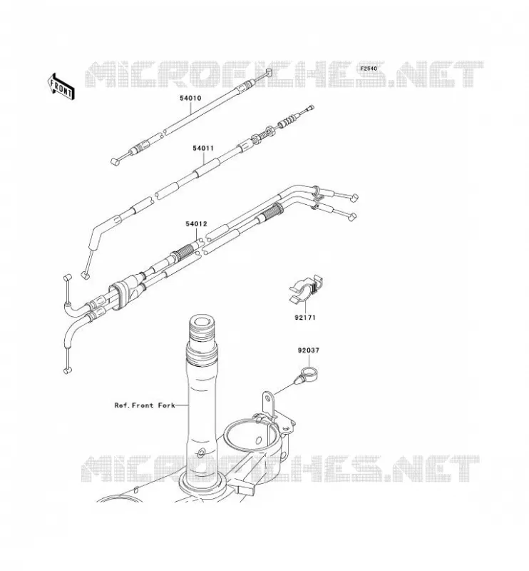 CABLES Kawasaki MOTOS 1000 2004 NINJA ZX-10R  ZX1000-C1H