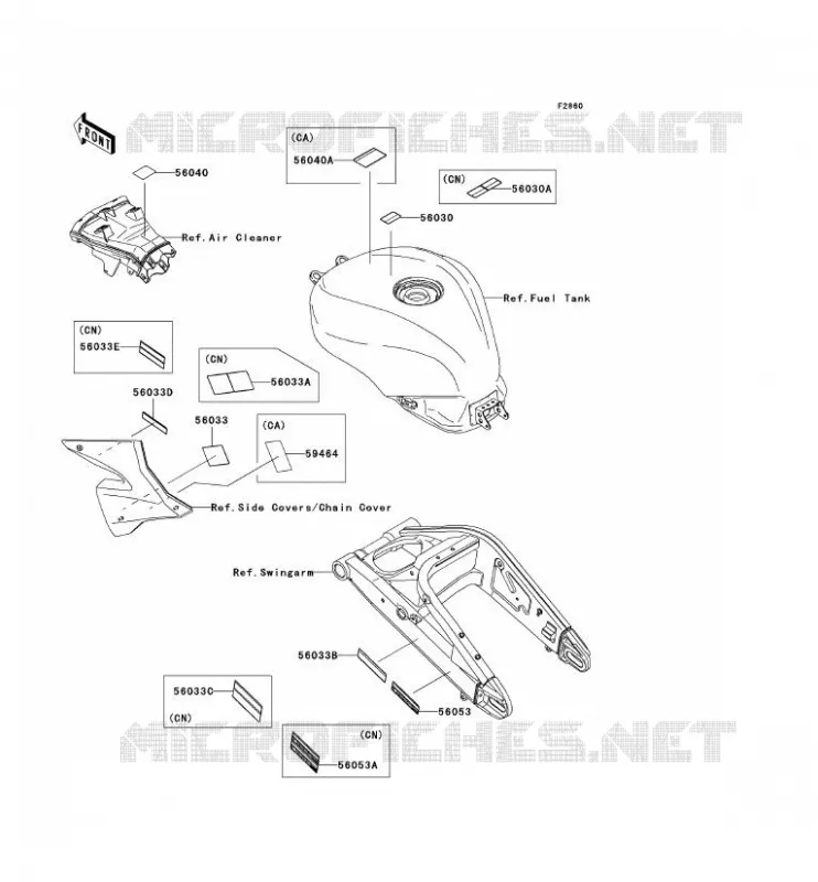 LABEL Kawasaki MOTOS 1000 2005 NINJA ZX-10R  ZX1000-C2