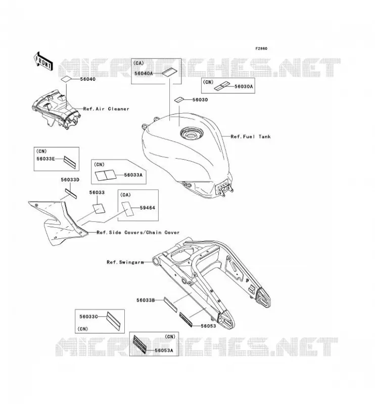 LABEL Kawasaki MOTOS 1000 2005 NINJA ZX-10R  ZX1000-C2