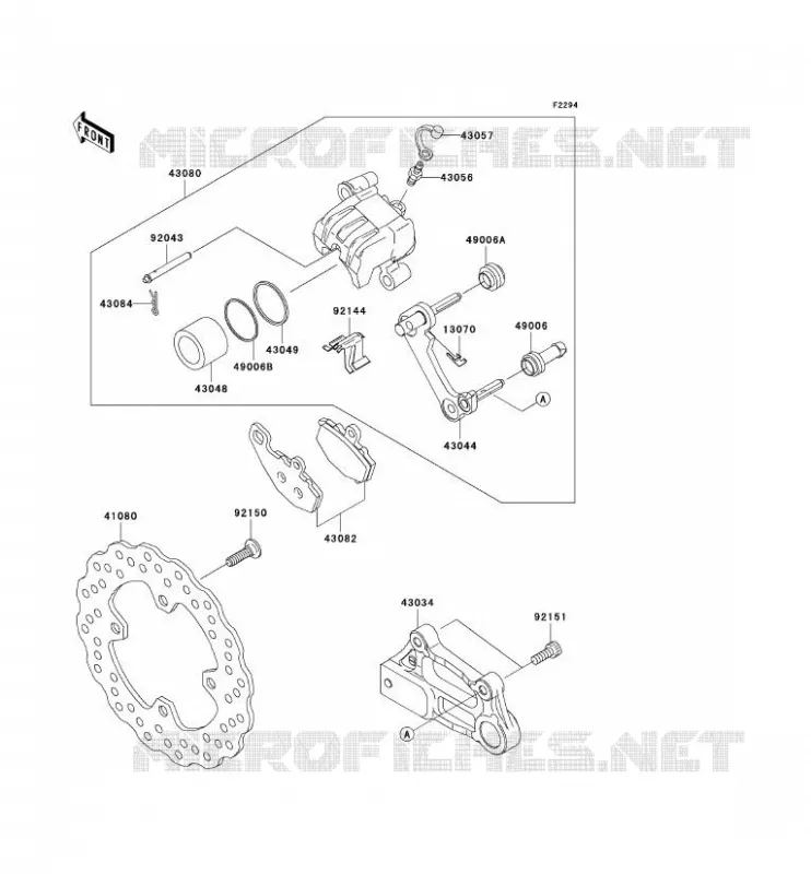 FREIN ARRIERE Kawasaki MOTOS 1000 2006 NINJA ZX-10R  ZX1000D6F
