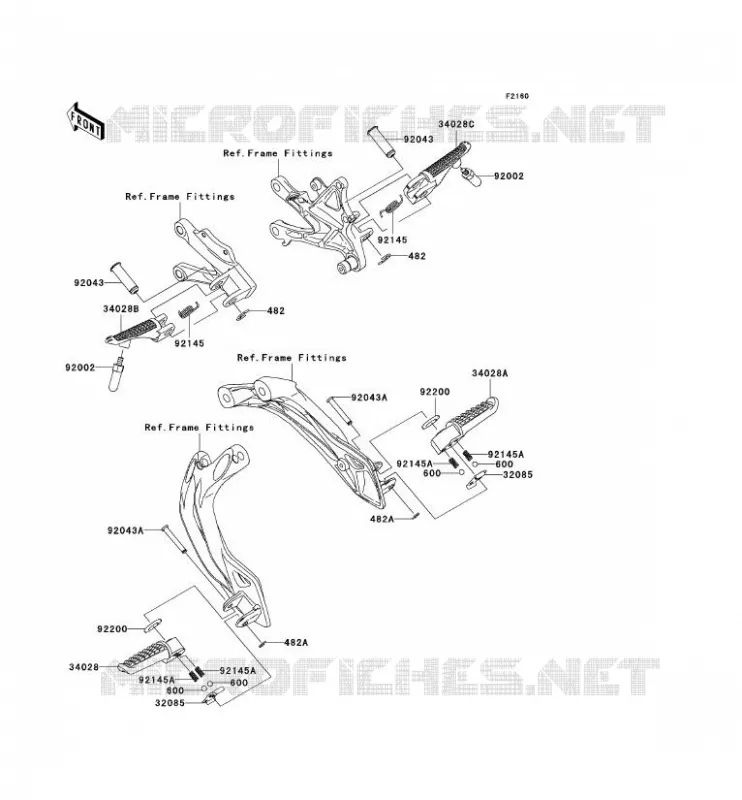 REPOSE PIED Kawasaki MOTOS 1000 2006 NINJA ZX-10R  ZX1000D6F