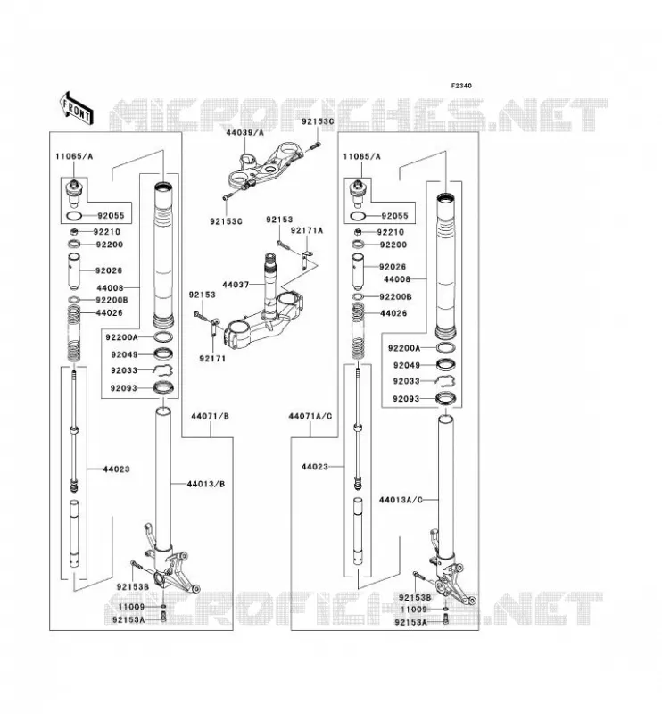 FOURCHE Kawasaki MOTOS 1000 2006 NINJA ZX-10R  ZX1000D6F