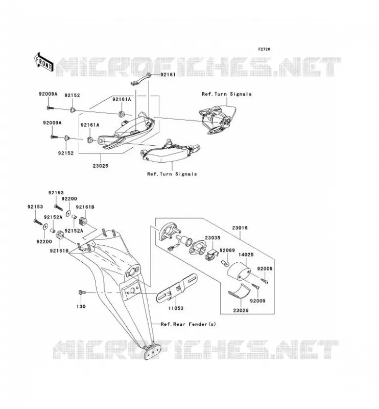 FEUX ARRI&Egrave;RE(S) Kawasaki MOTOS 1000 2007 NINJA ZX-10R  ZX1000D7F