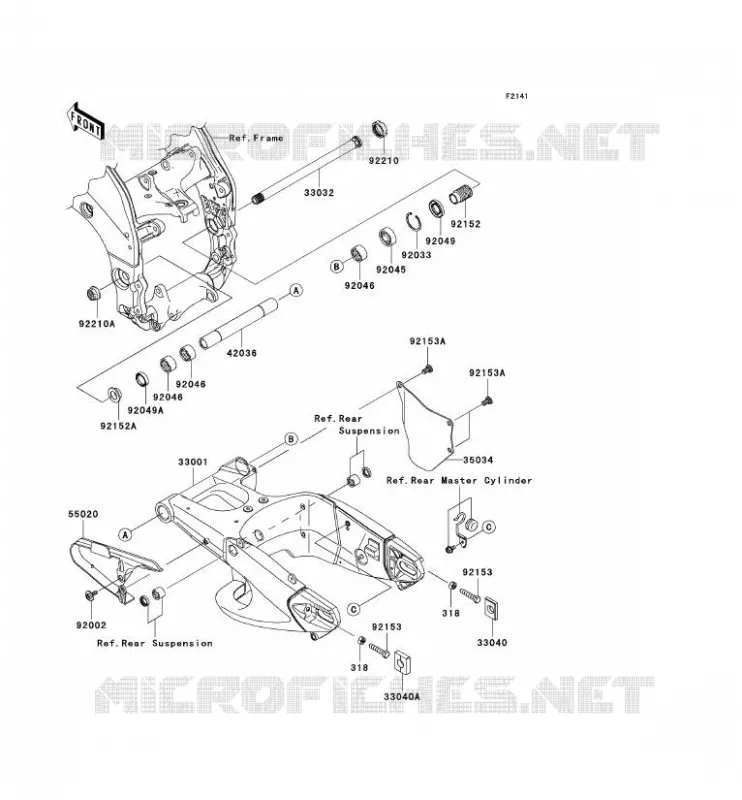 BRAS OSCILLANT Kawasaki MOTOS 1000 2007 NINJA ZX-10R  ZX1000D7F