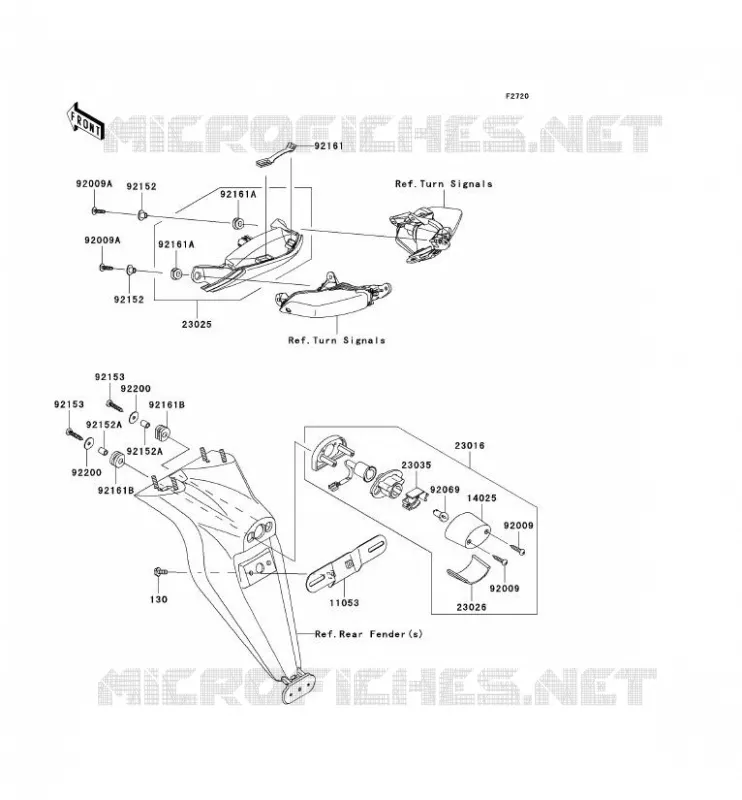 FEUX ARRI&Egrave;RE(S) Kawasaki MOTOS 1000 2007 NINJA ZX-10R  ZX1000D7F