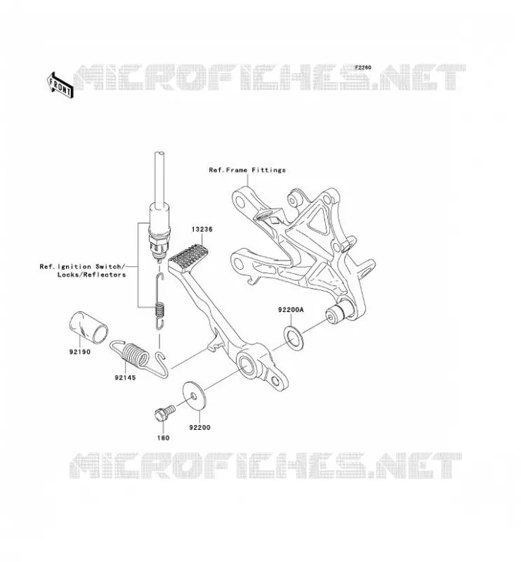 PEDALE DE FREIN/TORQUE LINK Kawasaki MOTOS 1000 2007 NINJA ZX-10R  ZX1000D7F
