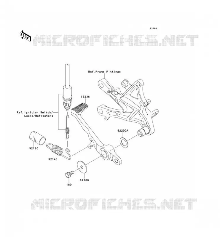 PEDALE DE FREIN/TORQUE LINK Kawasaki MOTOS 1000 2007 NINJA ZX-10R  ZX1000D7F
