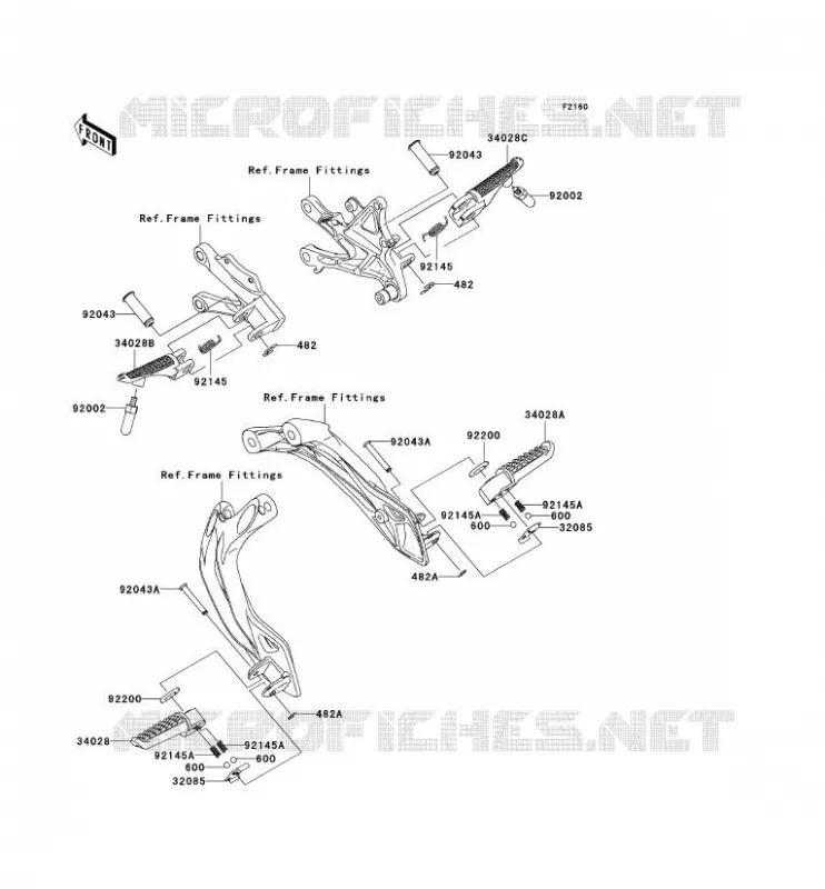 REPOSE PIED Kawasaki MOTOS 1000 2007 NINJA ZX-10R  ZX1000D7F