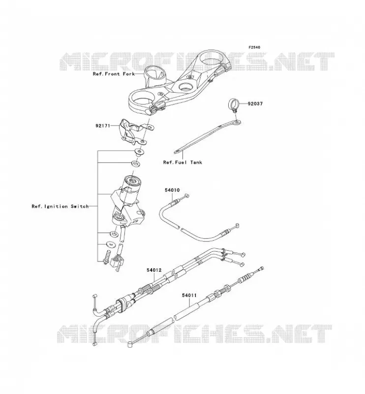 CABLES Kawasaki MOTOS 1000 2007 NINJA ZX-10R  ZX1000D7F