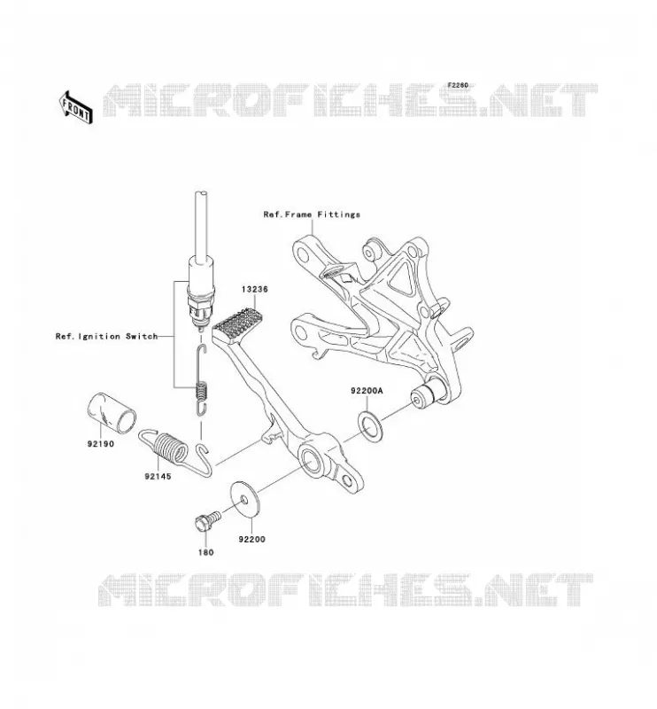 PEDALE DE FREIN Kawasaki MOTOS 1000 2007 NINJA ZX-10R  ZX1000D7F