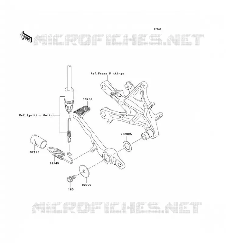 PEDALE DE FREIN Kawasaki MOTOS 1000 2007 NINJA ZX-10R  ZX1000D7F