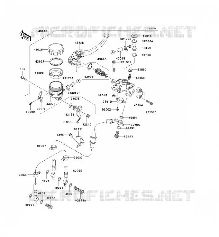 MAITRE CYLINDRE AV Kawasaki MOTOS 1000 2007 NINJA ZX-10R  ZX1000D7FA