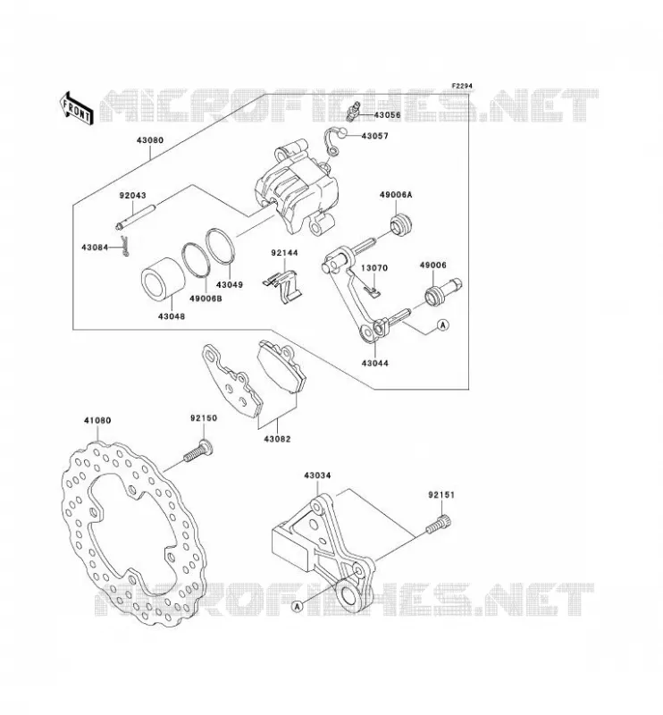 FREIN ARRIERE Kawasaki MOTOS 1000 2008 NINJA ZX-10R  ZX1000E8F