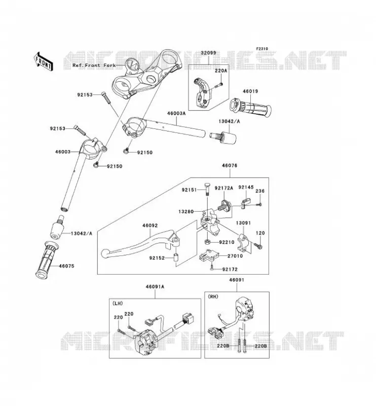 GUIDON Kawasaki MOTOS 1000 2008 NINJA ZX-10R  ZX1000E8F