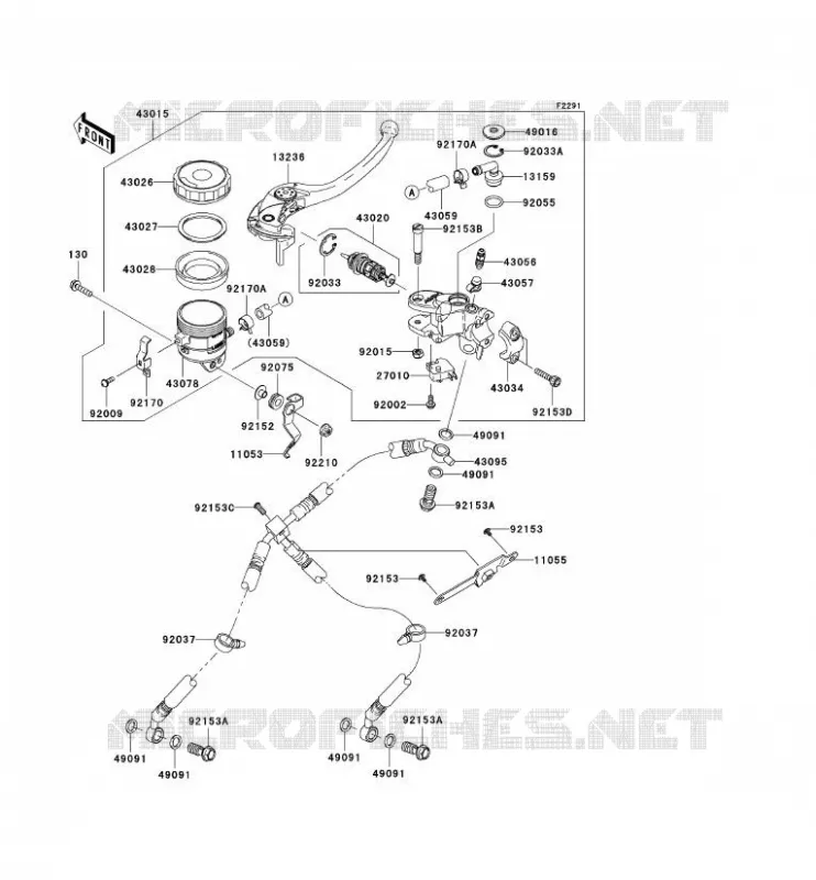 MAITRE CYLINDRE AV Kawasaki MOTOS 1000 2008 NINJA ZX-10R  ZX1000E8F