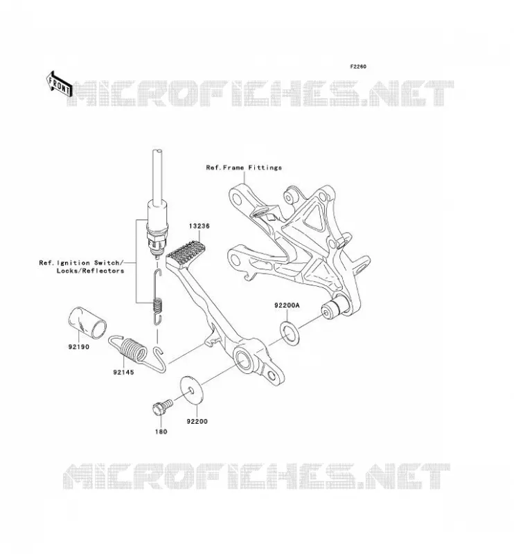PEDALE DE FREIN/TORQUE LINK Kawasaki MOTOS 1000 2009 NINJA ZX-10R  ZX1000E9F
