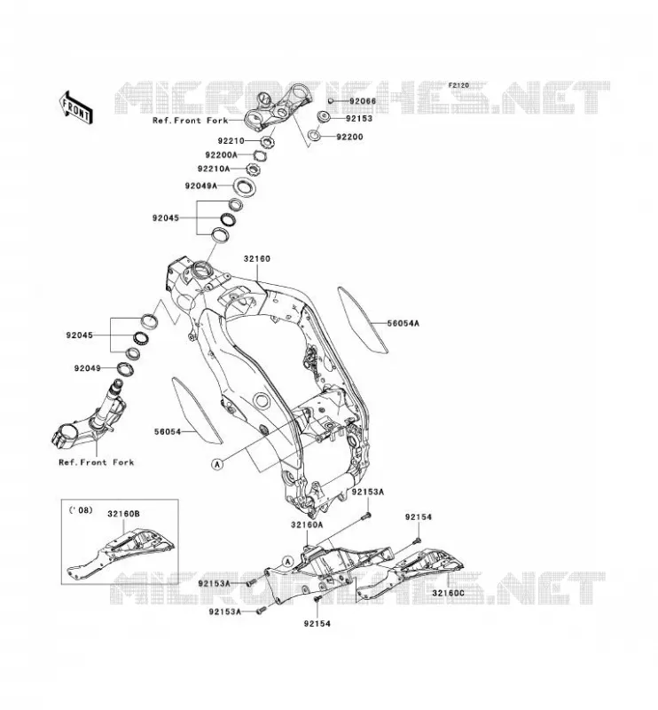 CH&Acirc;SSIS Kawasaki MOTOS 1000 2009 NINJA ZX-10R  ZX1000E9F