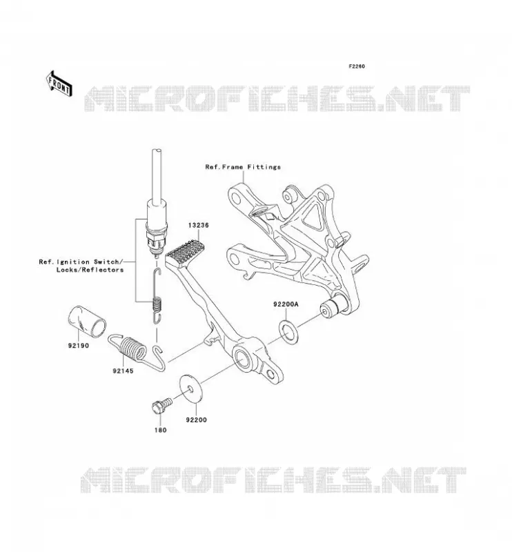 PEDALE DE FREIN/TORQUE LINK Kawasaki MOTOS 1000 2009 NINJA ZX-10R  ZX1000E9F