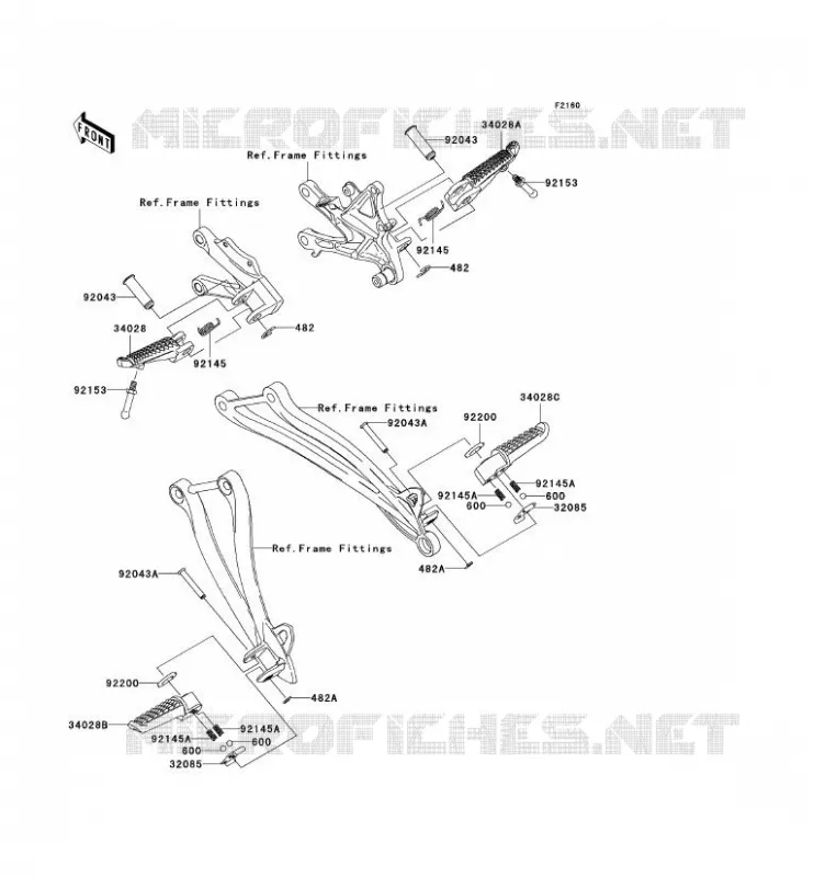 REPOSE PIED Kawasaki MOTOS 1000 2009 NINJA ZX-10R  ZX1000E9F