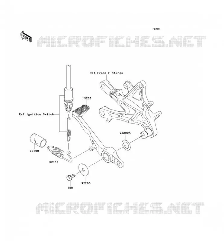 PEDALE DE FREIN Kawasaki MOTOS 1000 2009 NINJA ZX-10R  ZX1000E9F