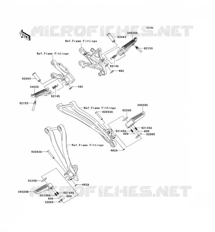 REPOSE PIED Kawasaki MOTOS 1000 2009 NINJA ZX-10R  ZX1000E9F