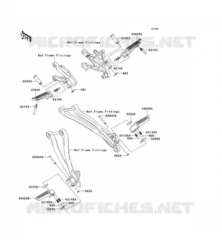 REPOSE PIED Kawasaki MOTOS 1000 2010 NINJA ZX-10R  ZX1000FAF