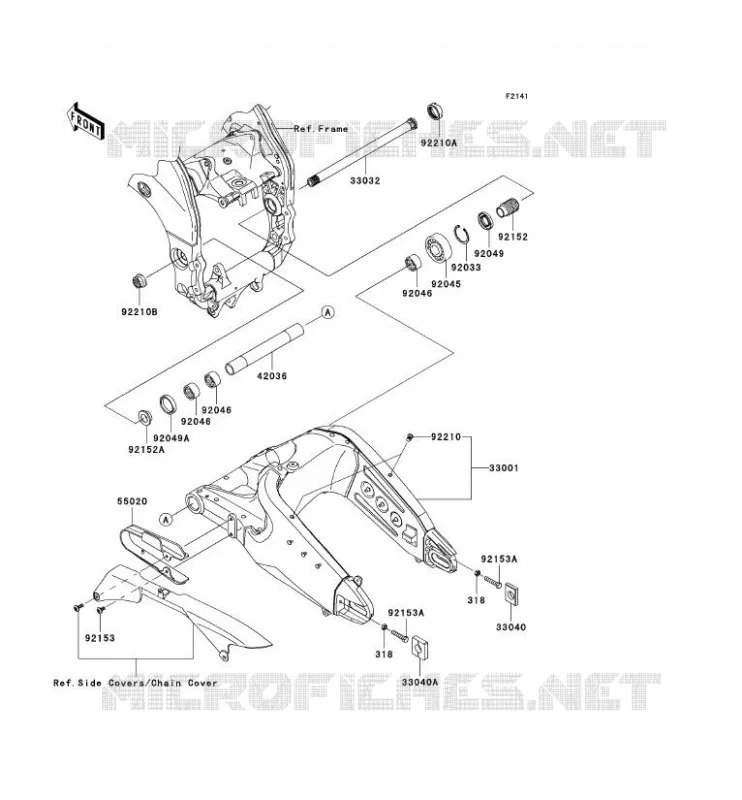 BRAS OSCILLANT Kawasaki MOTOS 1000 2010 NINJA ZX-10R  ZX1000FAFA